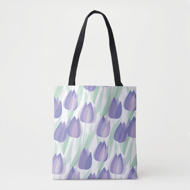 Tote Bag Conception de tulipe : violet clair floral. (Devant)