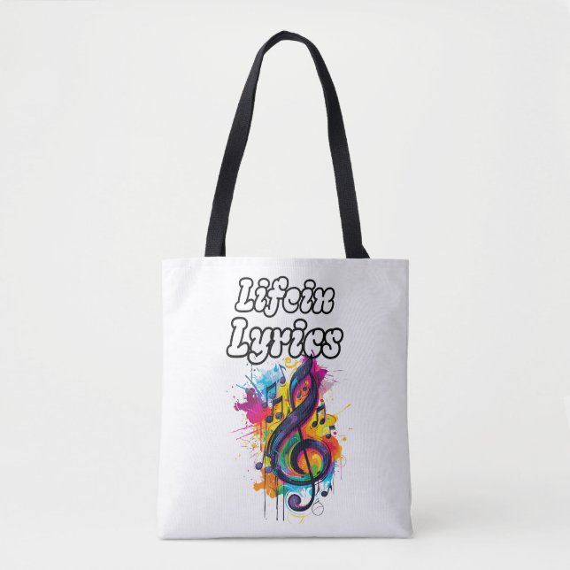 Tote Bag Conception de typographie de notes de couleur "La  (Devant)