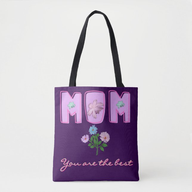 Tote Bag Conception de typographie maman personnalisée,  (Devant)