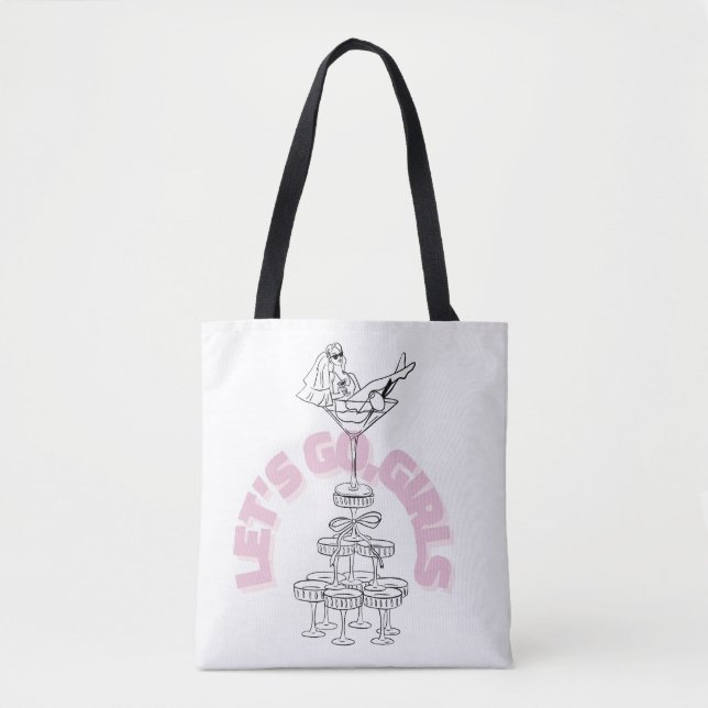 Tote Bag Conception d'enterrement de vie de jeune fille | M (Devant)