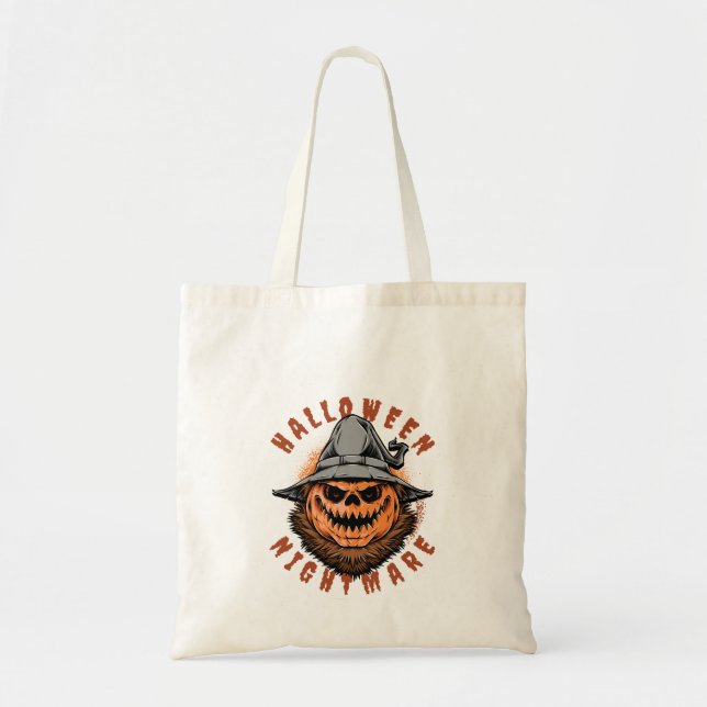 Tote Bag Conception d'épouvantail de citrouille d'Halloween (Devant)