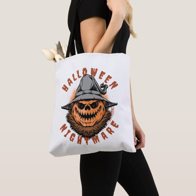 Tote Bag Conception d'épouvantail de citrouille d'Halloween (De près)