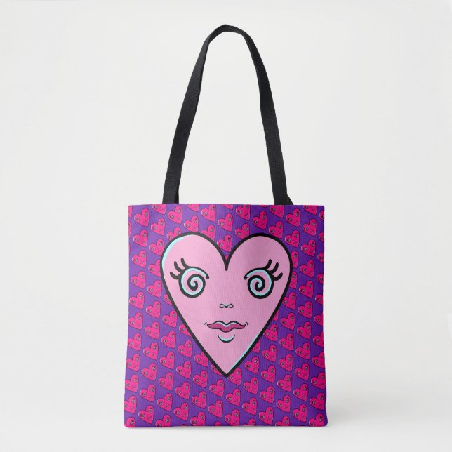 Tote Bag Conception des coeurs (Devant)