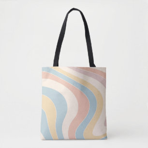 Tote Bag Conception des vagues de style rétro pastel super