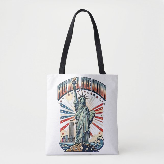 Tote Bag Conception d'esprit libre nation libre (Devant)