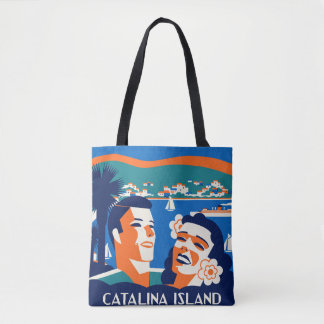 Tote Bag conception d'étiquette de bagage d'île de Catalina