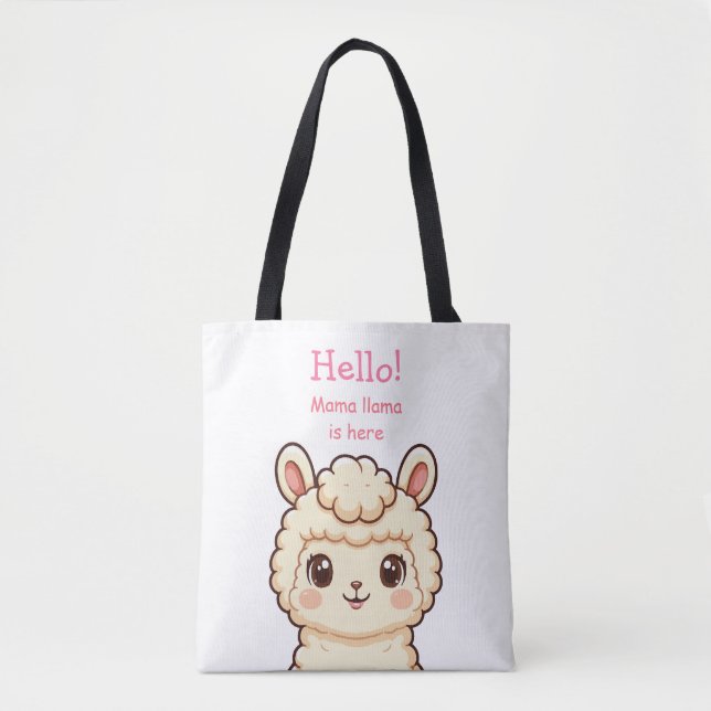 Tote Bag Conception d'illustration de lama mignon (Devant)