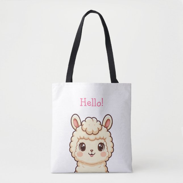 Tote Bag Conception d'illustration de lama mignon (Devant)