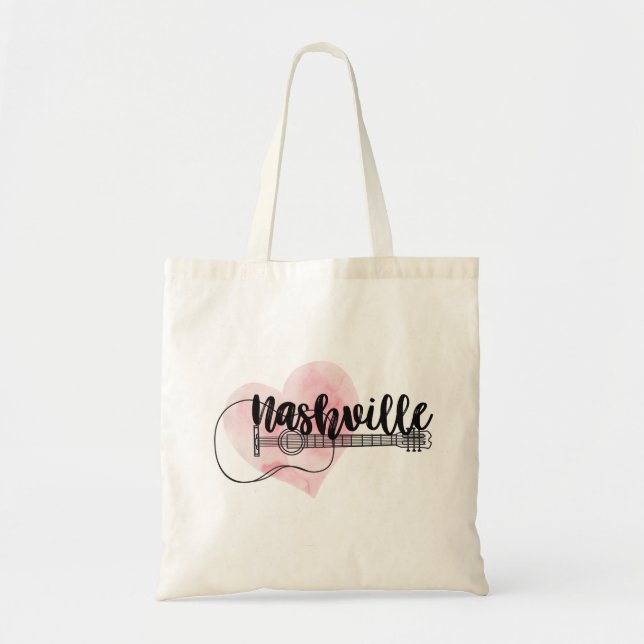 Tote Bag Conception du coeur de l'aquarelle de Nashville Gu (Devant)