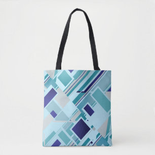 Tote Bag Conception du look MCM incliné en bleu violet Turq