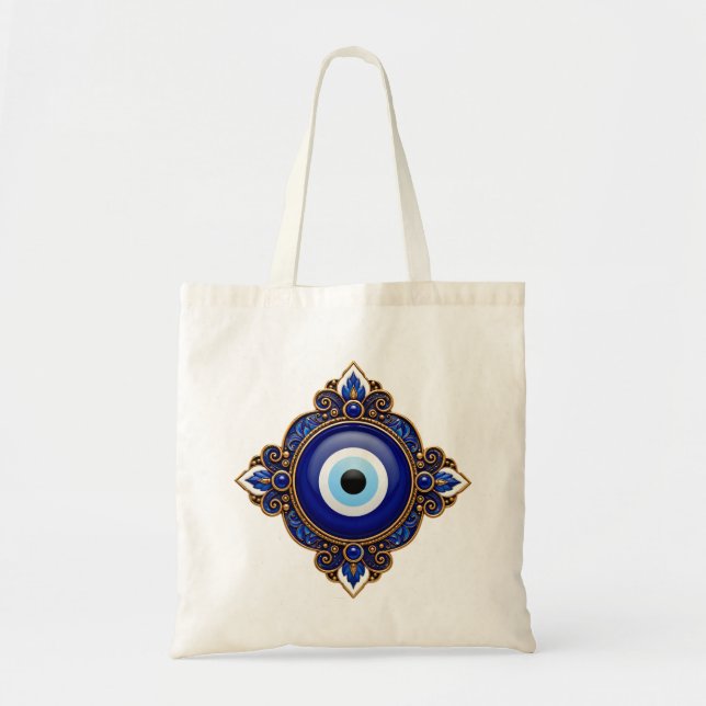 Tote Bag Conception du mauvais œil bleu (Devant)