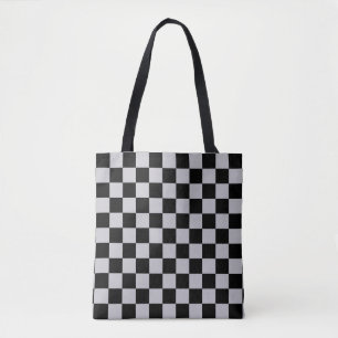 Tote Bag Conception du Motif du vérificateur gris cendré