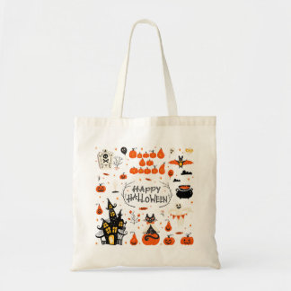 Tote Bag Conception d'un jeu Vintage d'éléments Halloween