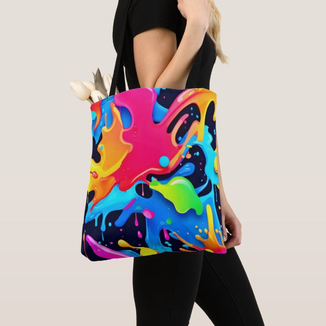 Tote Bag Conception d'une partie de peinture dynamique (De près)