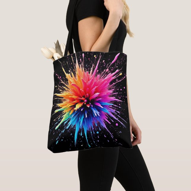 Tote Bag Conception dynamique des explosions de couleurs (De près)