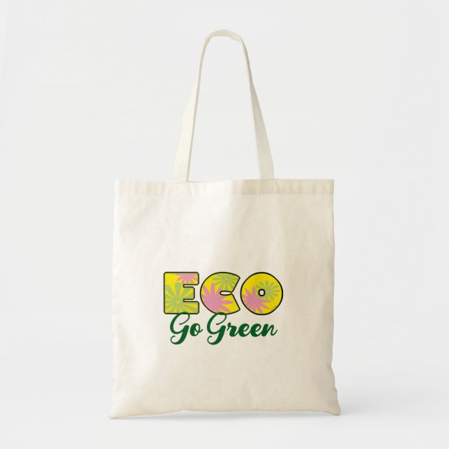Tote Bag Conception Éco Rétro Verte (Devant)
