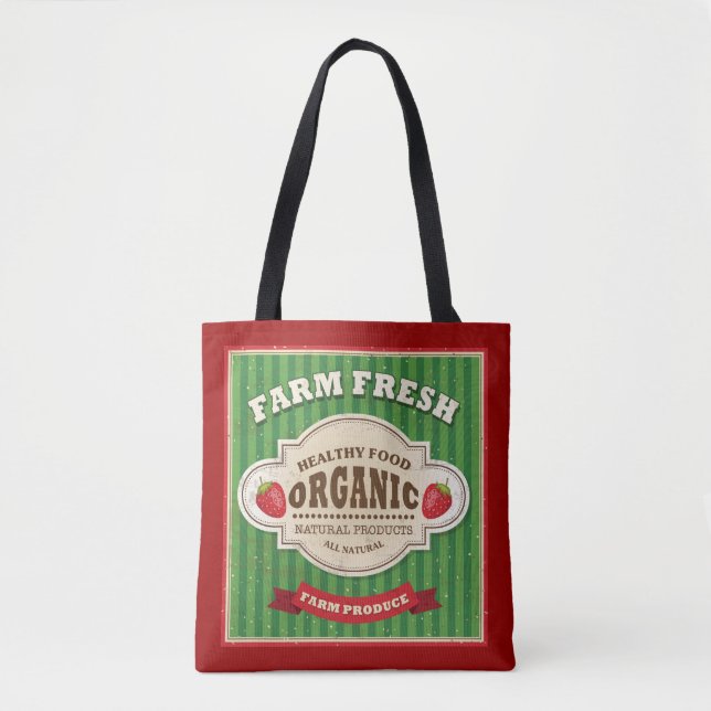 Tote Bag Conception fraîche d'affiche de rétro ferme (Devant)