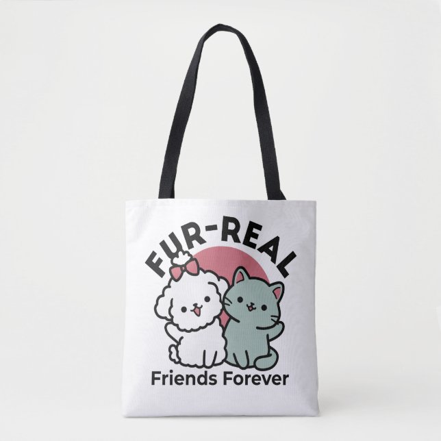 Tote Bag Conception "Fur-Real Friends Forever" (Devant)