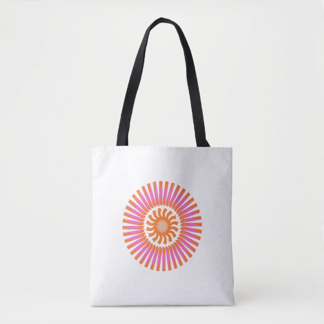 Tote Bag Conception géométrique abstraite de soleil en spir (Devant)