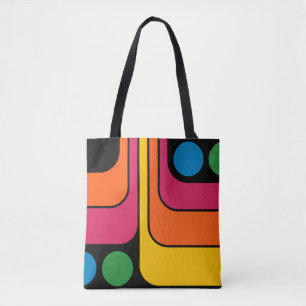 Tote Bag Conception géométrique de style rétro des années 1