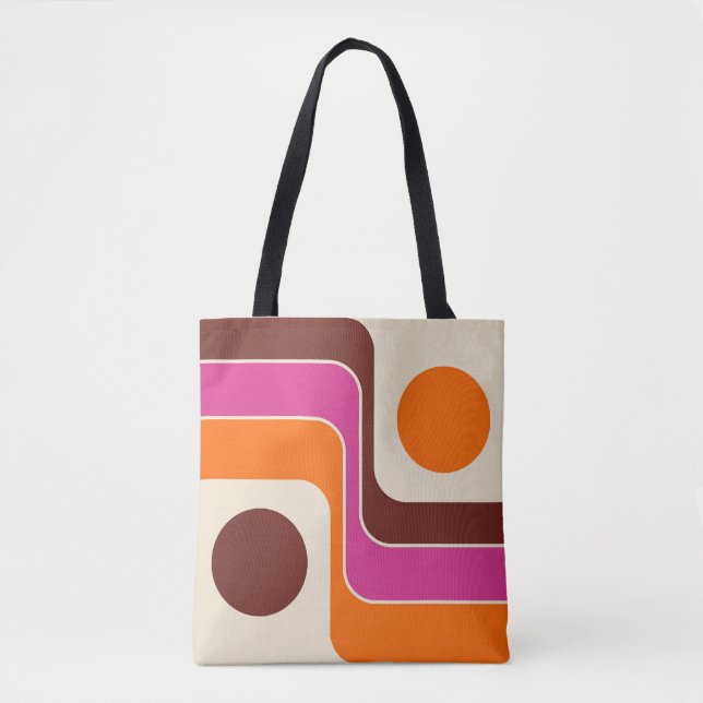 Tote Bag Conception géométrique de style rétro des années 1 (Devant)