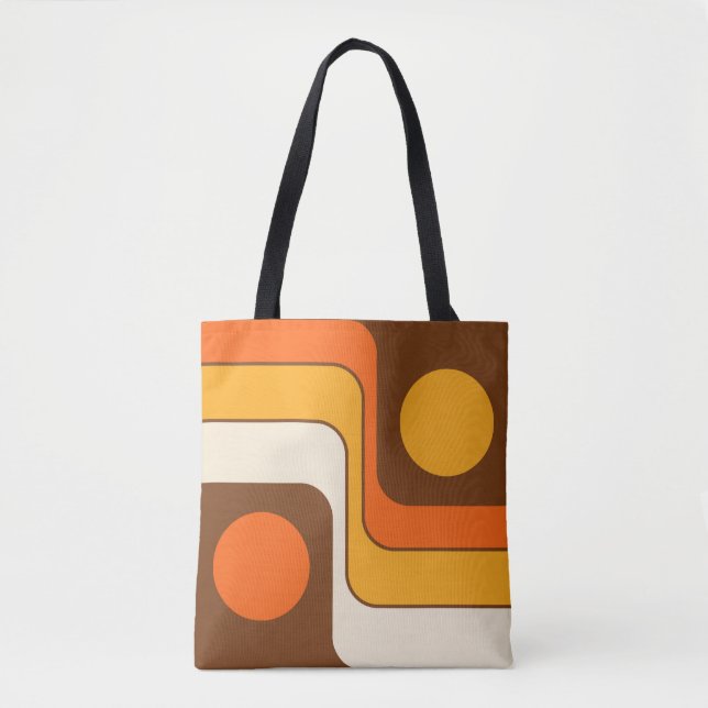 Tote Bag Conception géométrique du style rétro de la mi-ann (Devant)