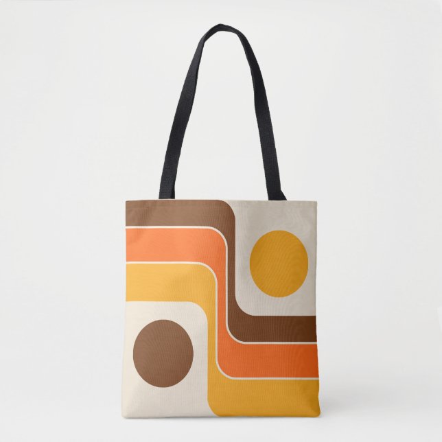 Tote Bag Conception géométrique du style rétro de la mi-ann (Devant)