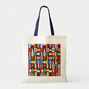 Tote Bag Conception grunge de collage de drapeaux du monde