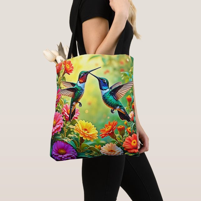 Tote Bag Conception magique de colibri aux tons bijoux (De près)