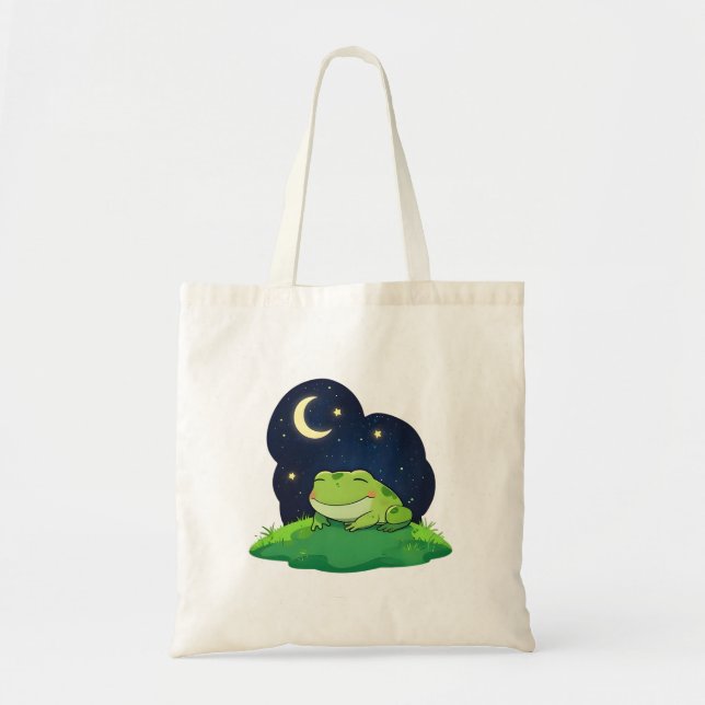 Tote Bag Conception mignonne de grenouille regardant les ét (Devant)