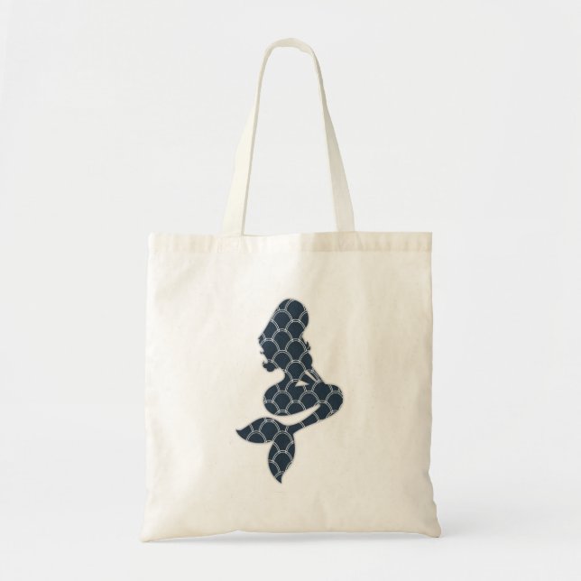 Tote Bag conception minable de silhouette de sirène (Devant)