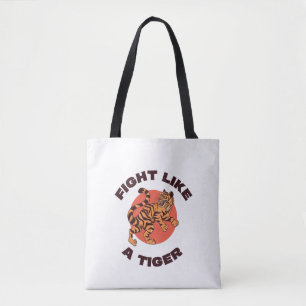 Tote Bag Conception Motivationnelle Combattre Comme un Tigr
