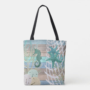 Tote Bag Conception nautique de plage d'hippocampe