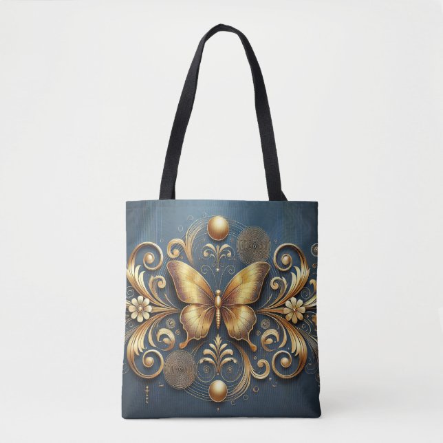 Tote Bag Conception Papillon Doré (Devant)
