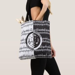 Tote Bag Conception personnalisée de partitions musicales
