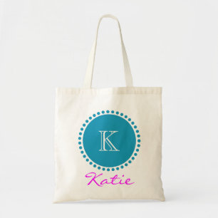 Tote Bag Conception personnalisée par monogramme bleu