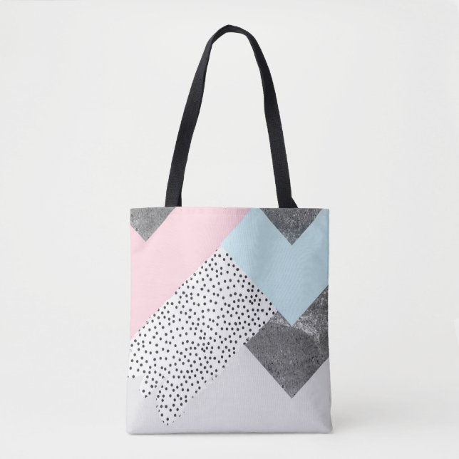 Tote Bag Conception pointillée par marbre en pastel de (Devant)