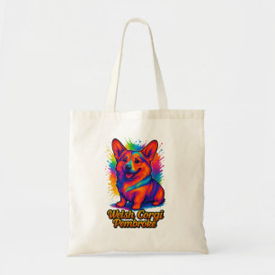 Tote Bag Conception Pop Art vibrante de Welsh Corgi Pembrok