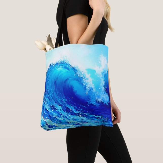 Tote Bag Conception puissante des ondes océaniques (De près)