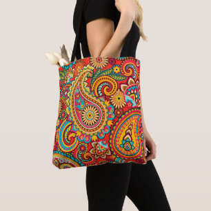 Tote Bag Conception rouge Fourre-tout de Paisley