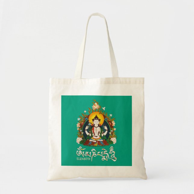 Tote Bag Conception tibétaine de bourdonnement de Bouddha (Devant)