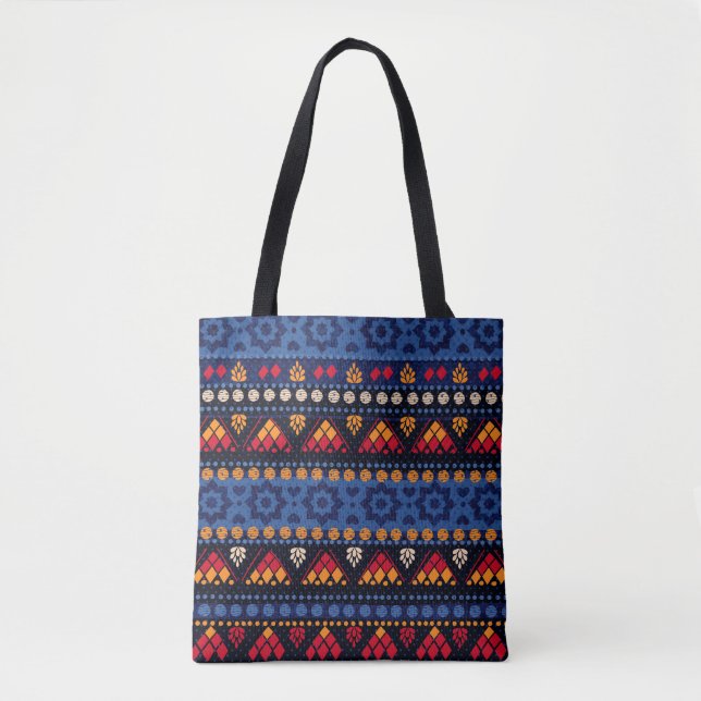 Tote Bag Conception Tribale : Motif multifonctionnel sans f (Devant)