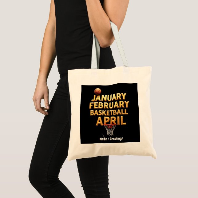 Tote Bag Conceptions de basket-ball d'avril janvier février (Devant (produit))
