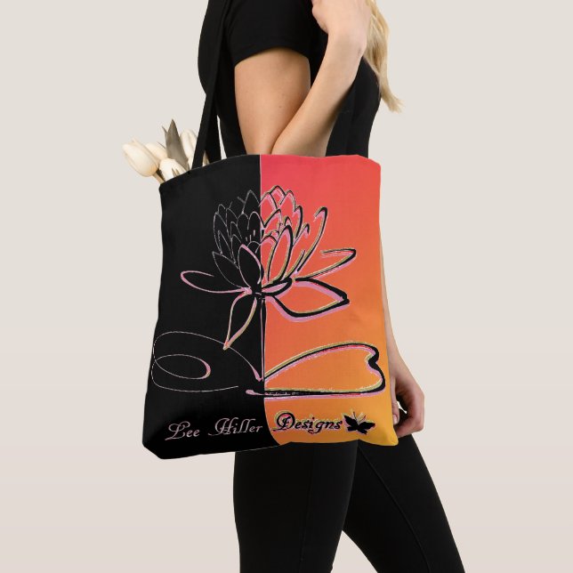 Tote Bag Conceptions de Lee Hiller Accents Black Sunrise Co (De près)