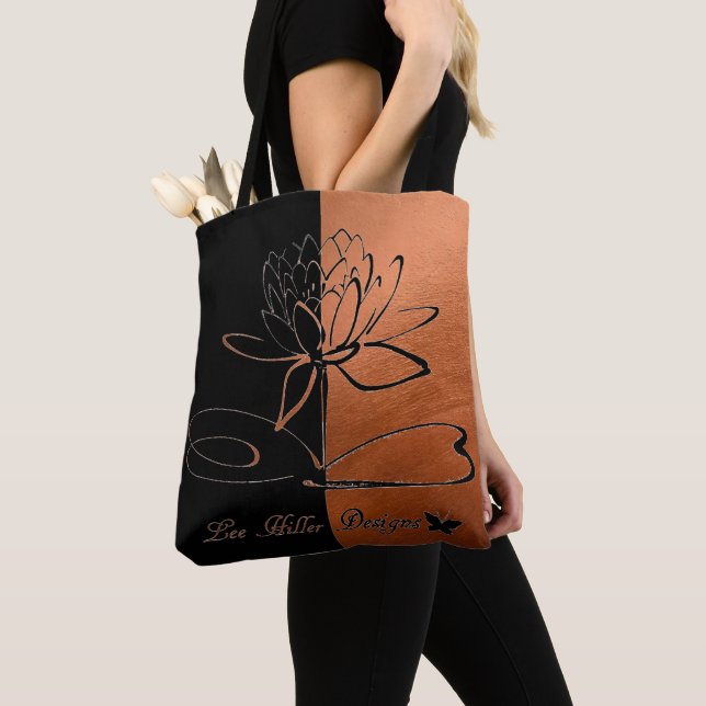Tote Bag Conceptions Lee Hiller Accents Cuivre Noir (De près)