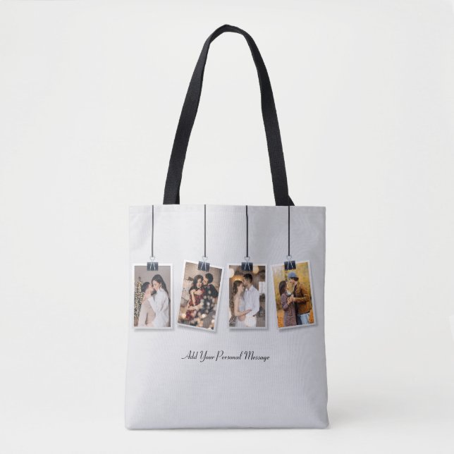 Tote Bag Concevez Votre Propre Collage De 4 Photos (Devant)