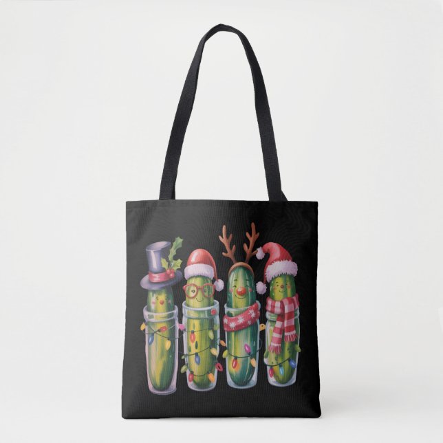 Tote Bag Concombre de Noël drôle Pickle Pickles Fête  (Devant)