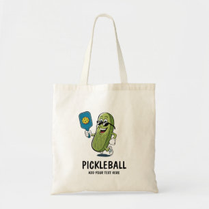 Tote Bag Concombre Mignon Personnalisé Jouant au Pickleball