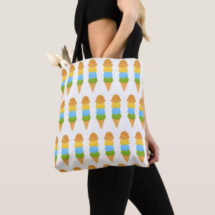 Tote Bag cône crème glacée coloré