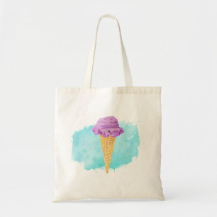 Tote Bag Cône De Crème De Glace Avec Un Plat De Peinture Bl